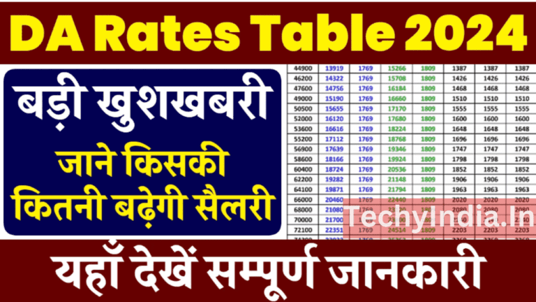 DA Rates Table 2024: आ गई बड़ी खुशखबरी जाने किसकी कितनी बढ़ेगी सैलरी, देखें नया DA चार्ट